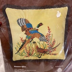 Pheasant Pillow Kit by Crewel Leewards New In Package.